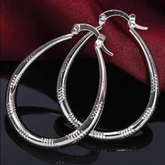 Jewelry - NEW 925 STERLING SILVER HOOP EARRINGS